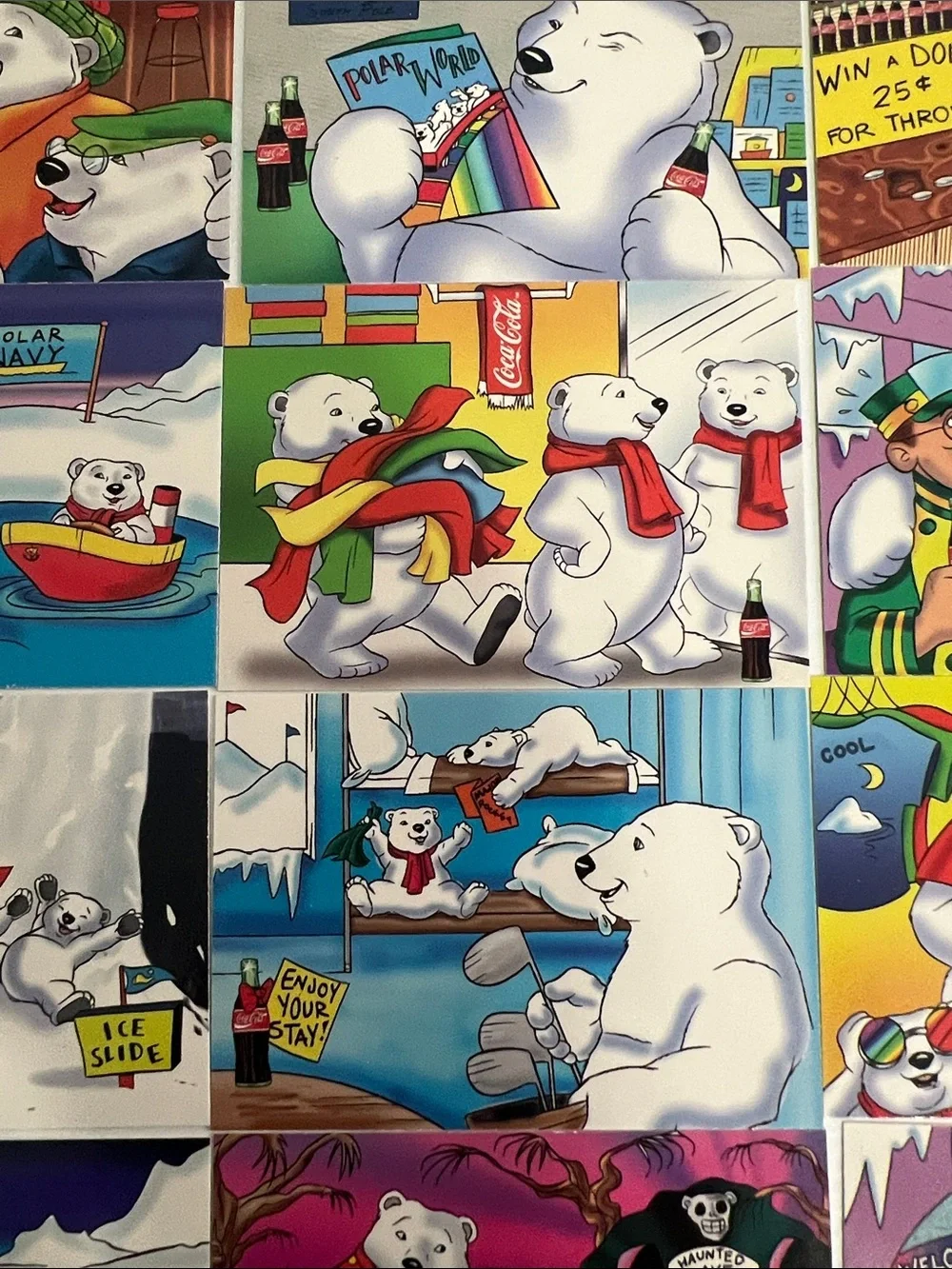 1996 South Pole Vacation Coca Cola Polar Bears Trading Cards (15) - Lot #1